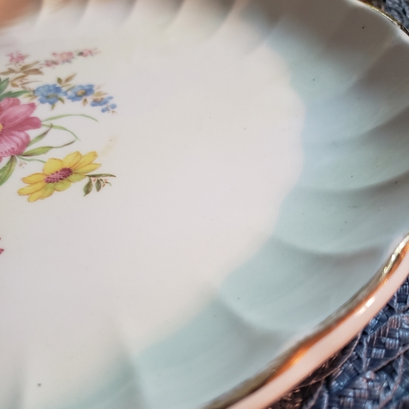 Vintage W.S. George Bolero Floral Bouquet Oval Platter - Picture 3 of 6